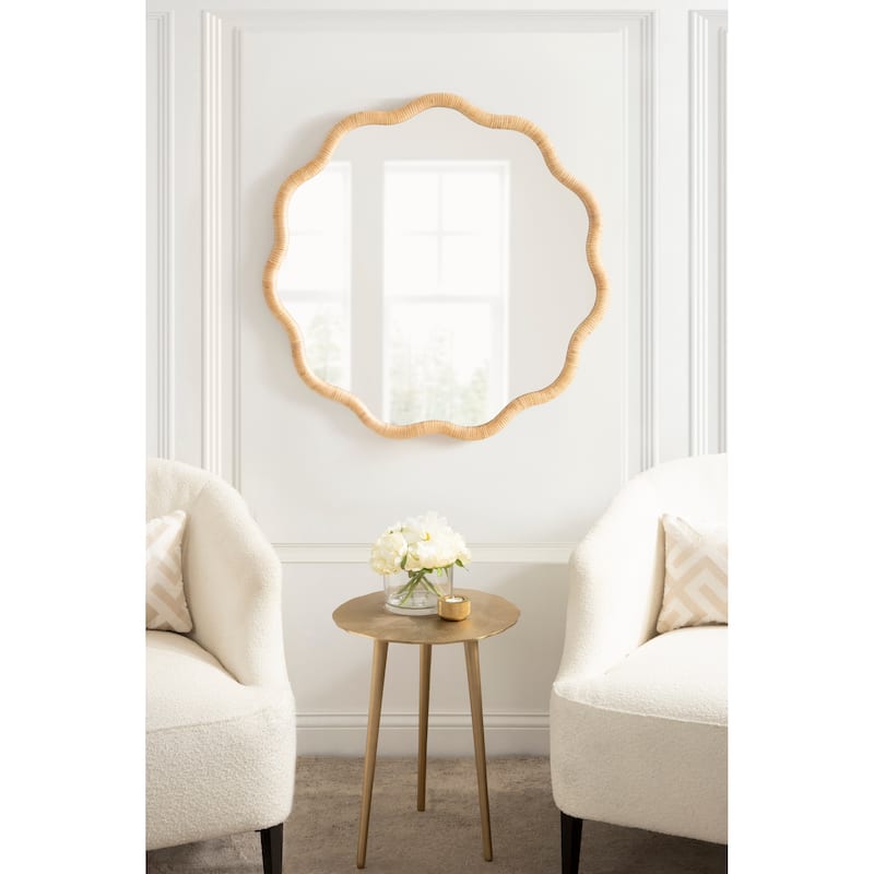 Kate and Laurel Rahfy Scallop Framed Wall Mirror - 26x26