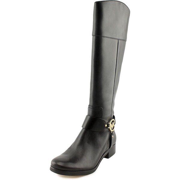 Michael Michael Kors Fulton Harness Boot Women Leather Black Knee High Boot