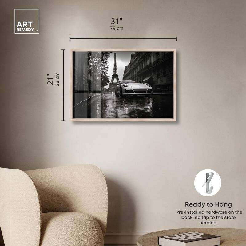 Driving in the Rain Paris Shadowbox by Art Remedy