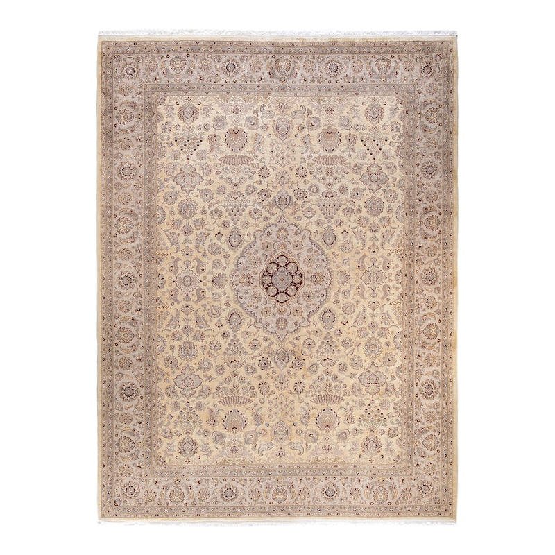 Overton Hand Knotted Wool Vintage Inspired Traditional Mogul Beige Area Rug - 9 x 12