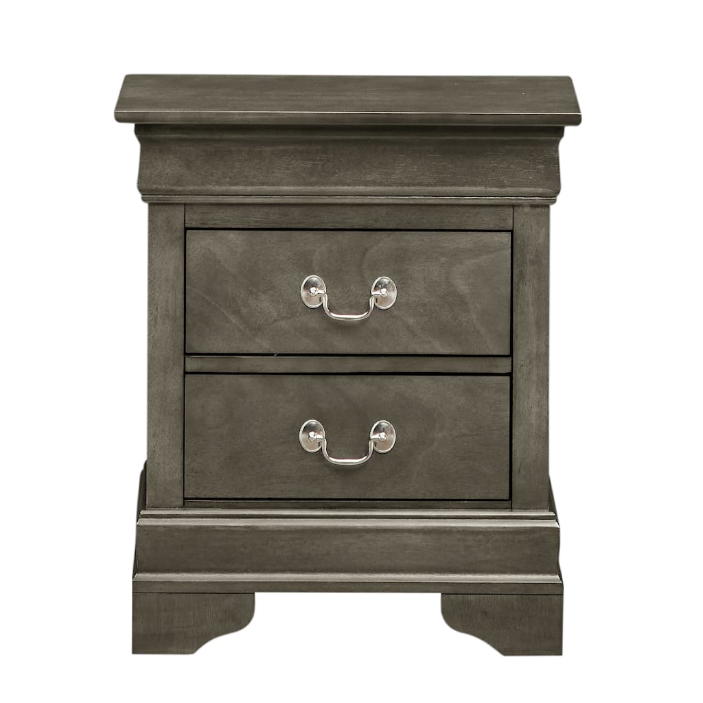 Wooden Nightstand with 2-Drawers - 24" - Gray