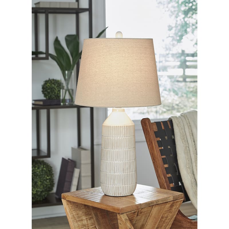 Signature Design by Ashley Willport Off White Table Lamp (Set of 2) - 14"W x 14"D x 27"H