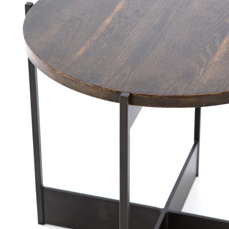 Daughtery End Table-English Brown Oak Veneer