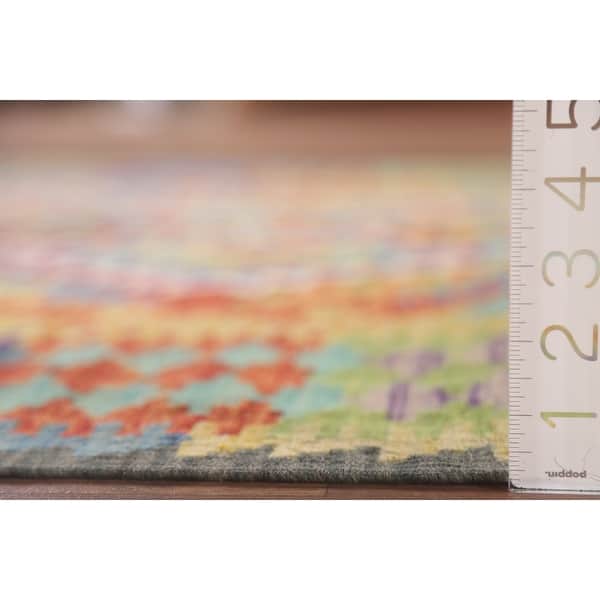 Reversible Kilim Multi-Color Oriental Rug Hand-woven Wool Carpet - 5'1 ...