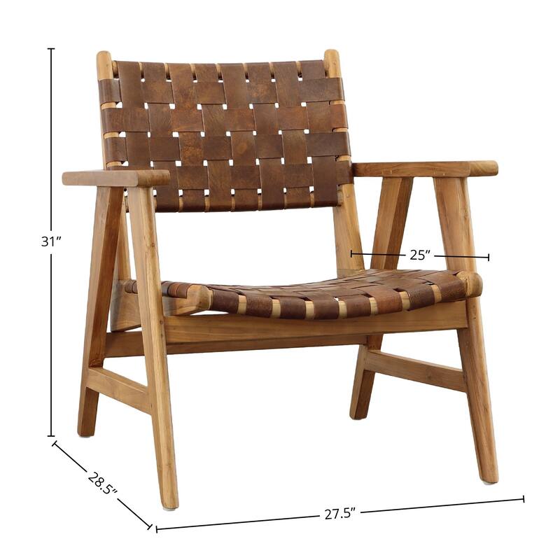 Seena Teak Upholstered Occasional Chair, Brown