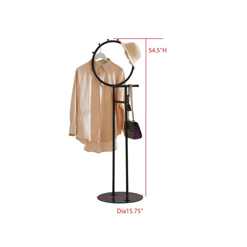 Cheska Metal 6-Hook Circular Frame Valet Stand