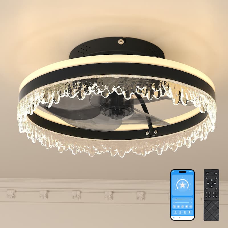 16" Modern LED Ceiling Fan with Light
