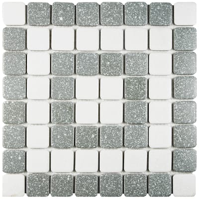 Merola Tile Crystalline Market Square Grey 11-3/4" x 11-3/4" Porcelain Floor and Wall Tile