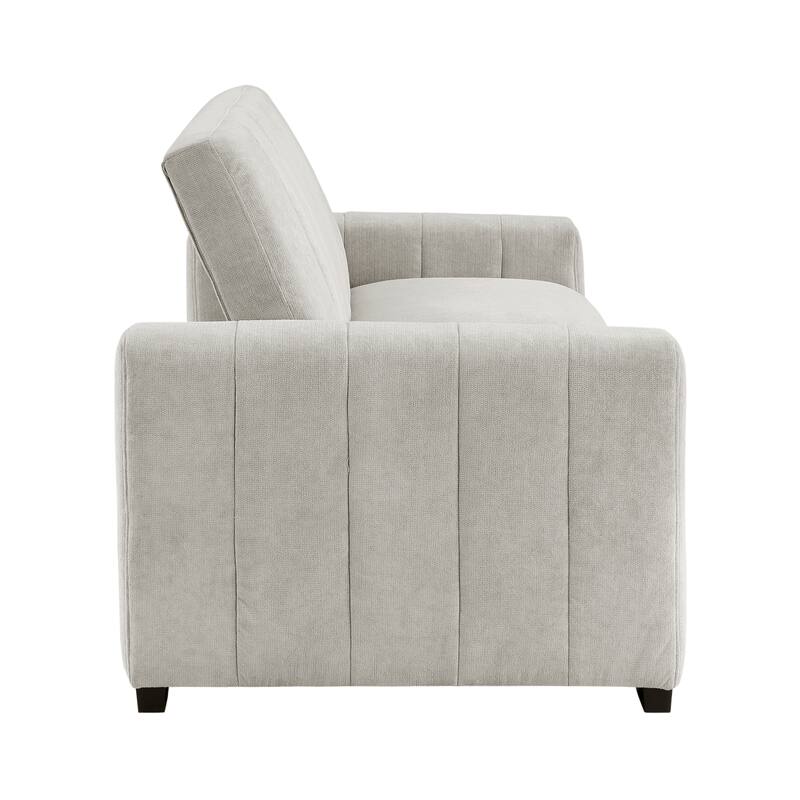 Crestview Textured Fabric Convertible Sofa with Pull-out Bed