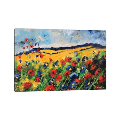 iCanvas "Red And Blue Poppies" by Pol Ledent Canvas Print