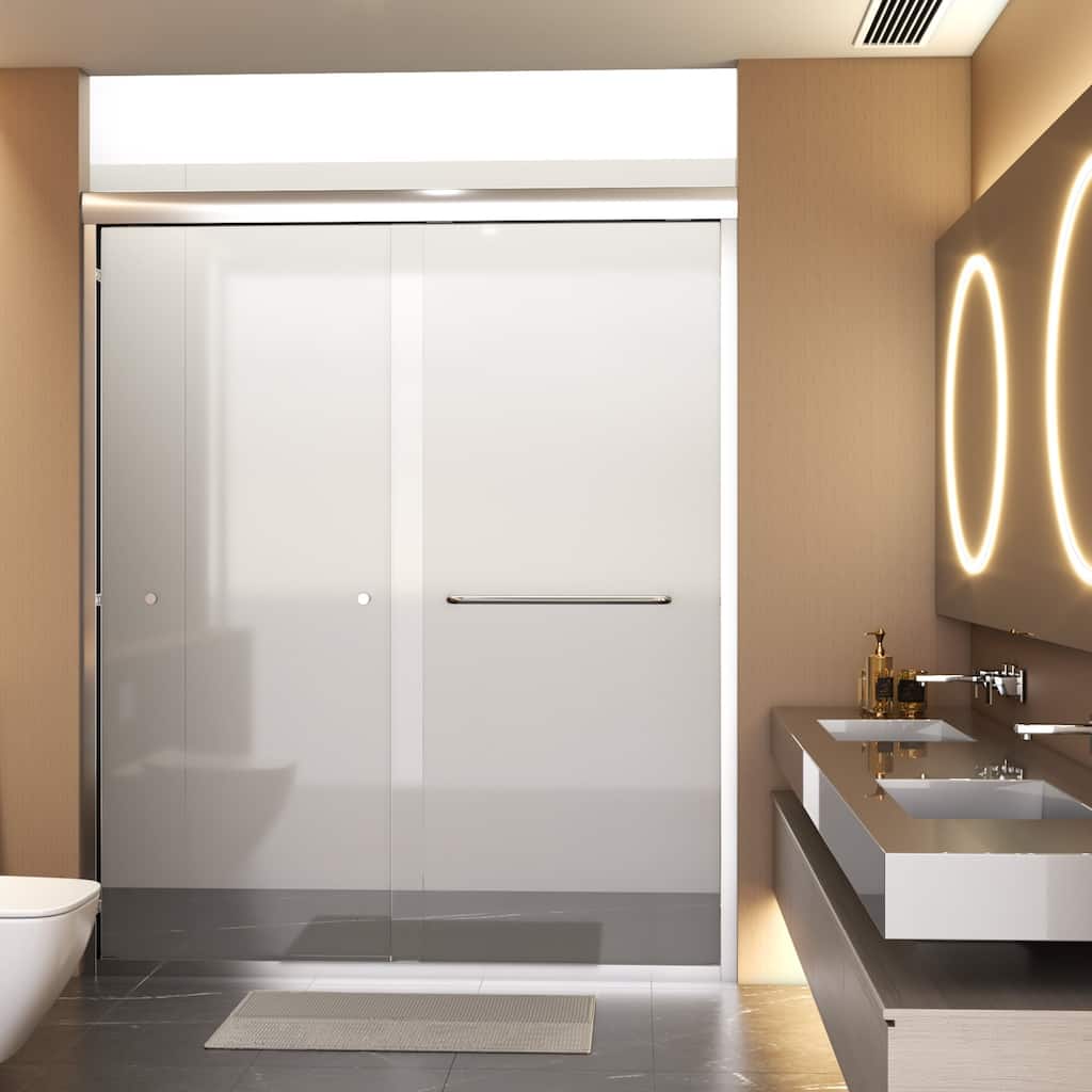 56-60" x 72" Semi-Frameless Double Sliding Shower Door