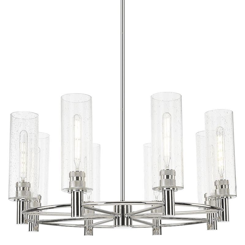 Innovations Lighting 434-8CR-15-32 Crown Point Chandelier Crown Point - Polished Nickel / Seedy