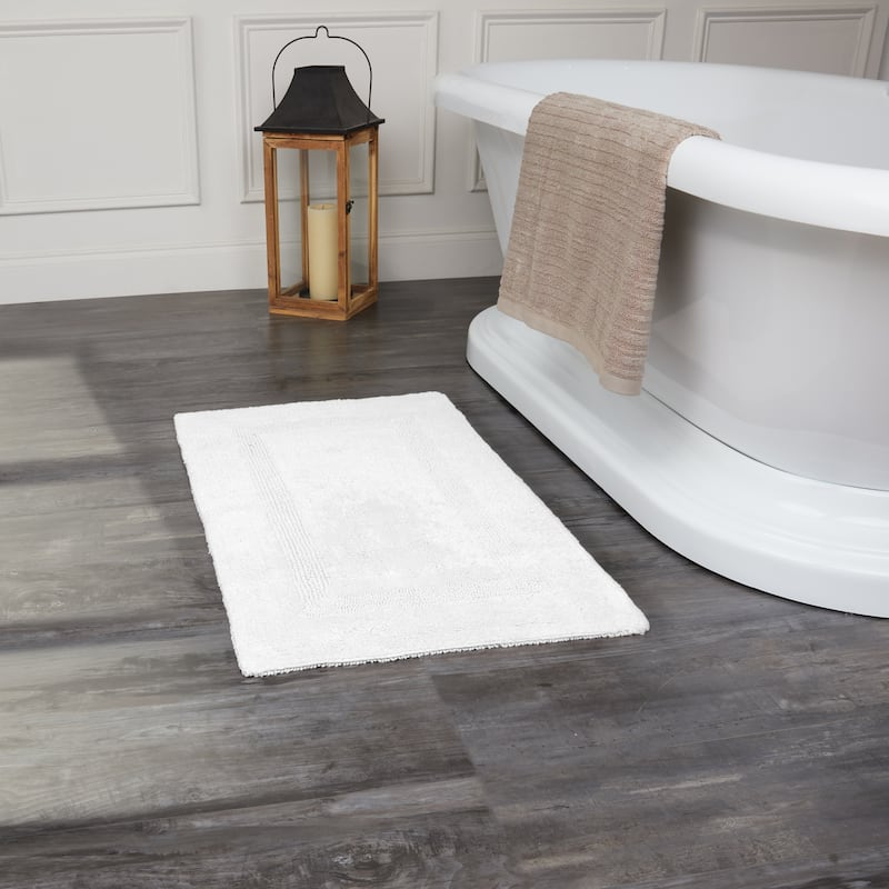 Fabstyles Basix Soft & Absorbent Reversible Cotton Bath Rug - 20 x 32 - White