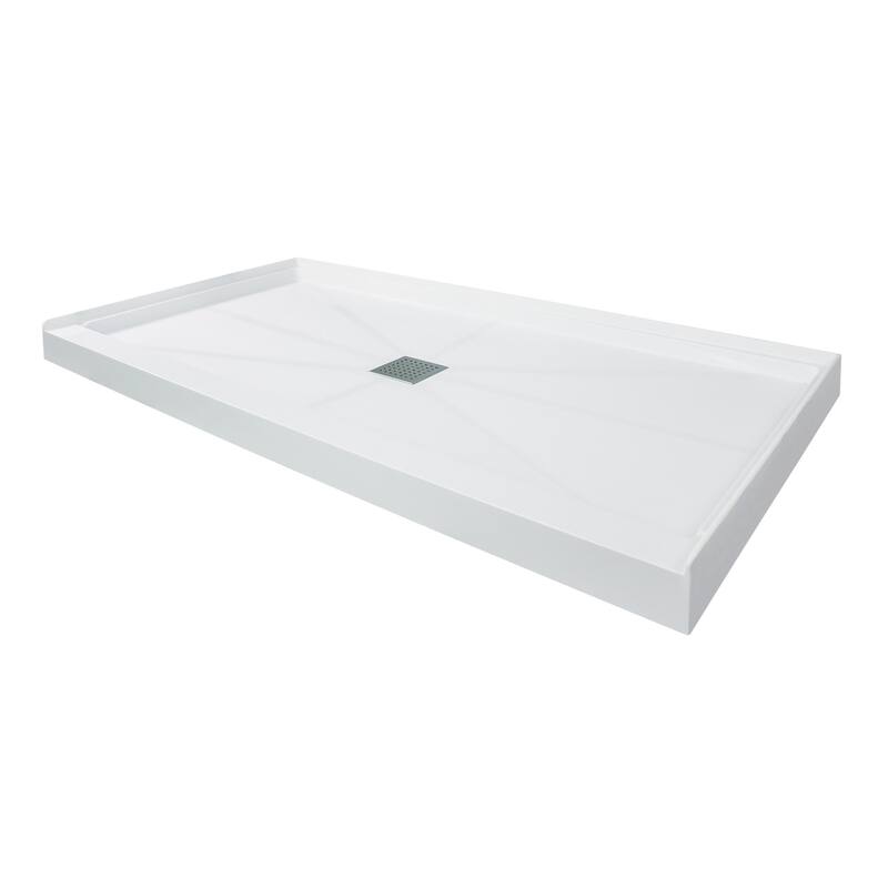 Transolid FL6034C FL-Series 60" x 34" Rectangular Shower Base with - White