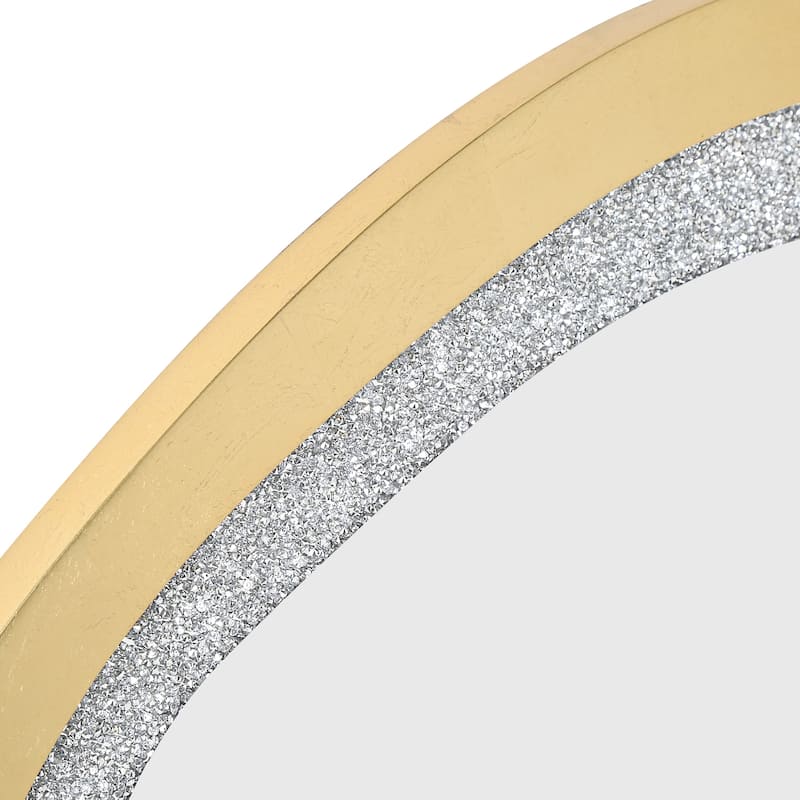 Mireve Modern Irregular Wall Mirror with Faux Diamond and Gold MDF Frame - W32.5"xD0.8"xH47.2"