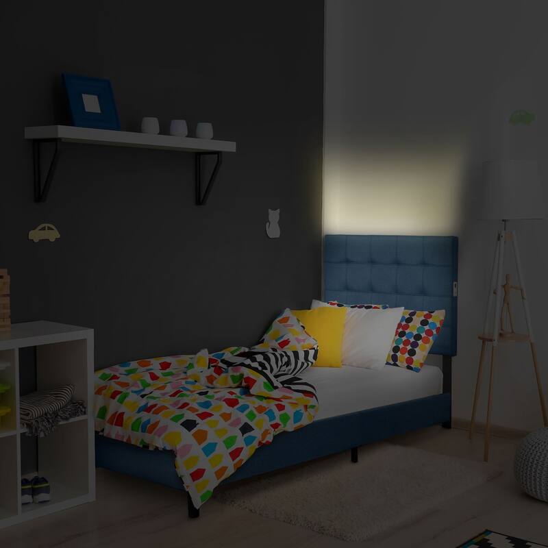 Madison Upholstered LED-lit Platform Bed Frame
