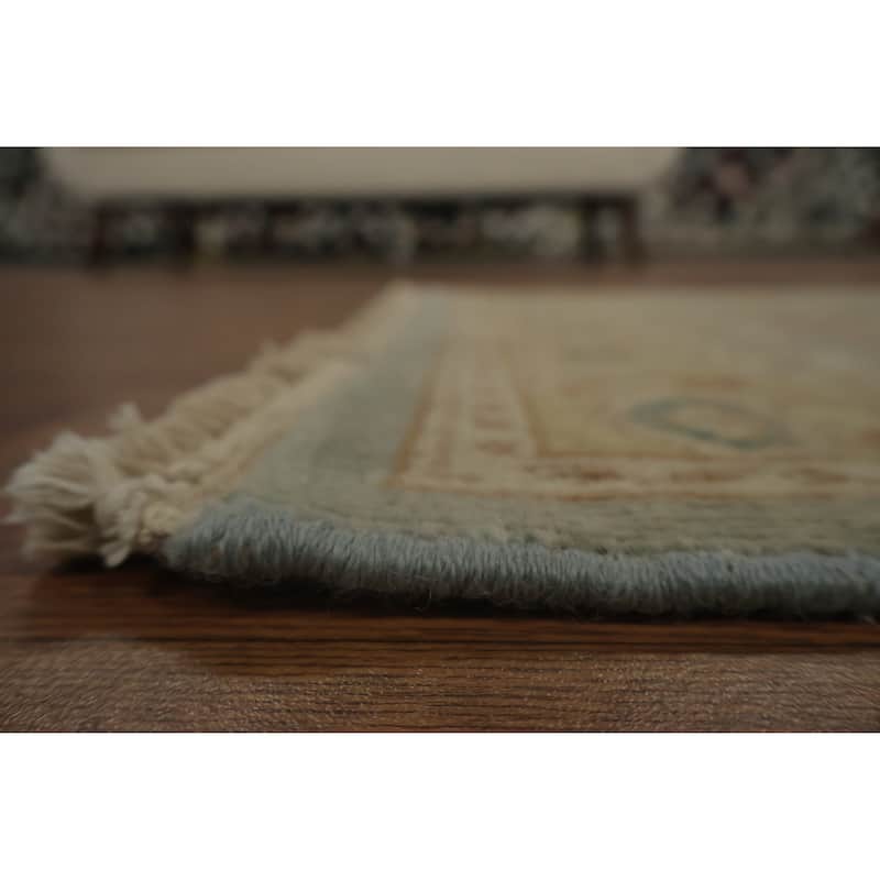 Hand Knotted Oriental 100% Wool Carpet Traditional All-Over Navy Blue & Blues Ziegler Area Rug - 3' 1'' X 1' 11''