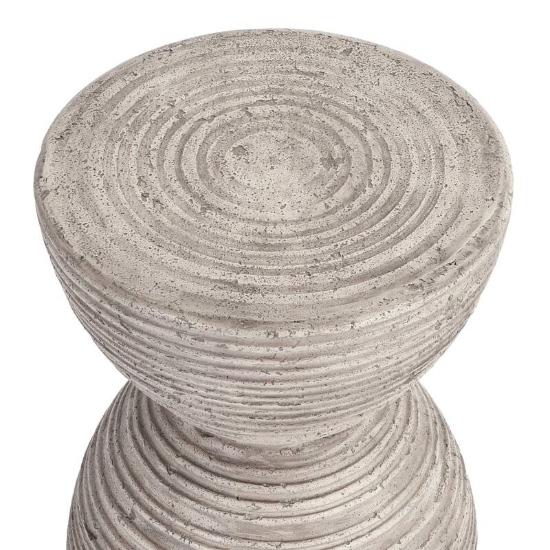 Classic Home Corey Hourglass Concrete Outdoor Accent Table - 14.5Wx14.5Dx18H
