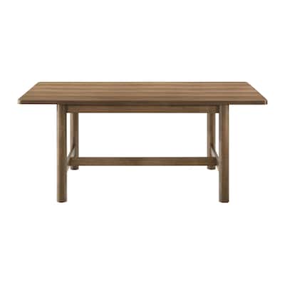 Rectangular Wooden Dining Table with Trestle Base in Walnut