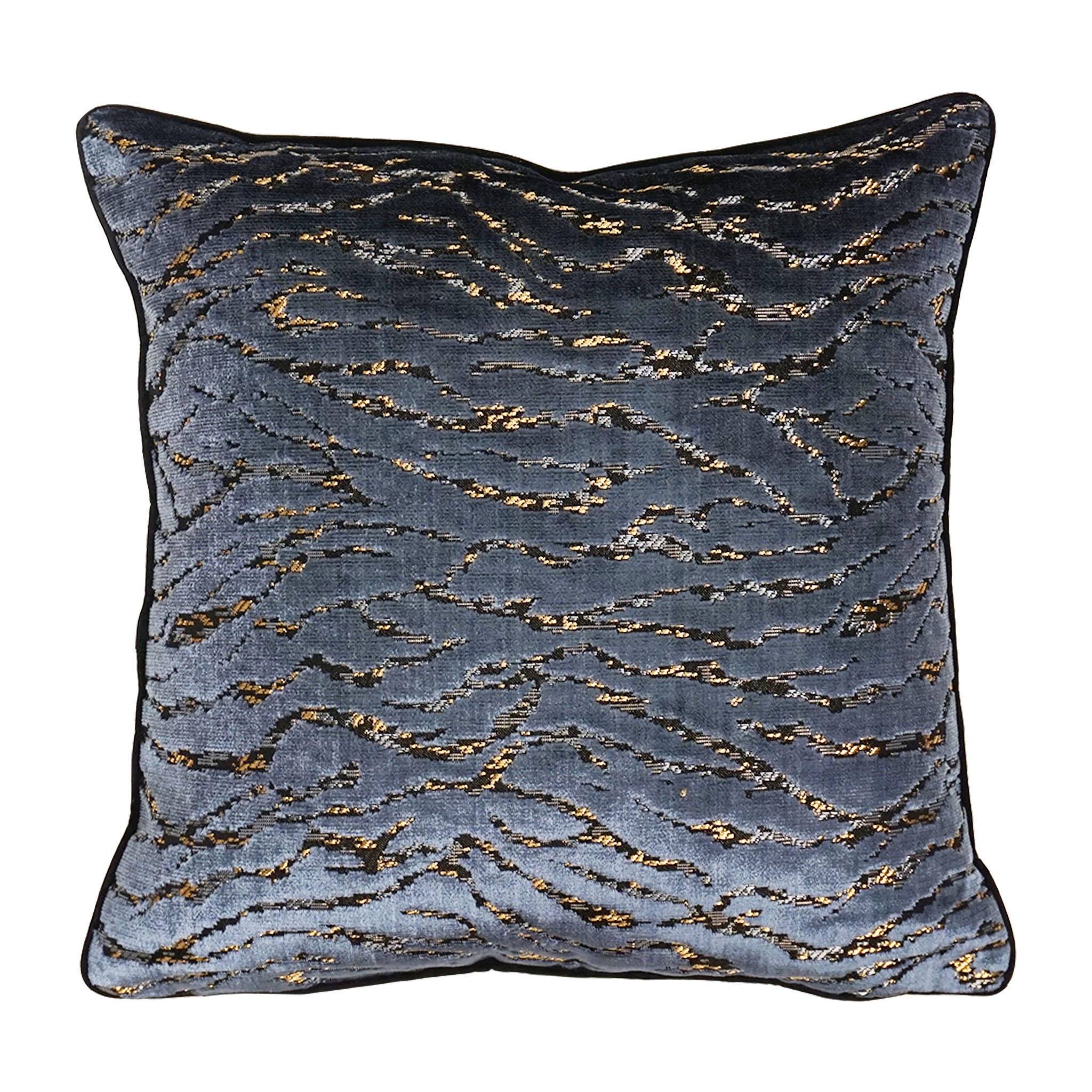 Millihome Zebra Cut Velvet Throw Pillow Ocean 20 x20 Bed Bath Beyond 33060028