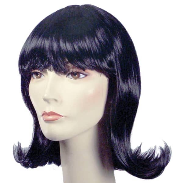 60s Flick Up Wig Adult Black Short 60s Flick Up Wig Adult Black Short