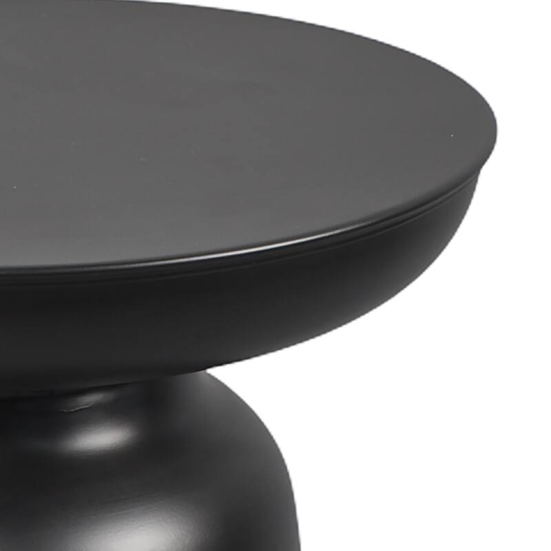 Handmade Metal Side Table - 19" - Matte Black