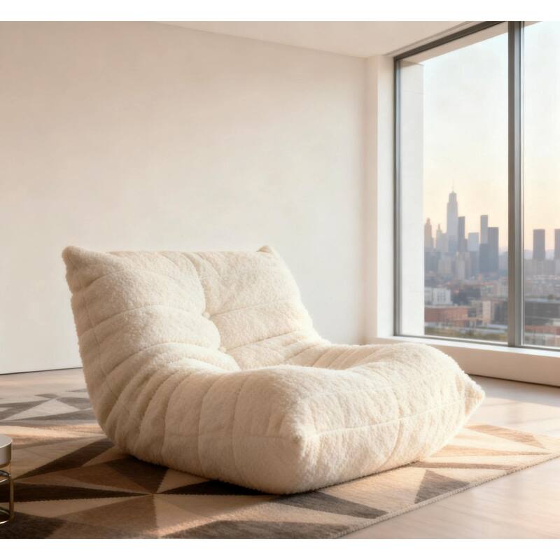 Button-Tufted Accent Chair Bean Bag Chair / Living Room Lazy Sofa Lounge Chair Reading Chair