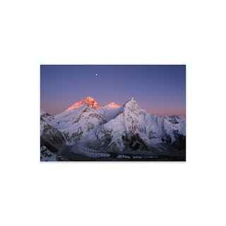 Moon Over Summit Of Mount Everest, Lhotse, And Nuptse, Sagarmatha ...