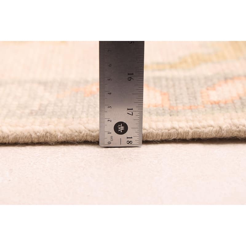 ECARPETGALLERY Hand-knotted Modern Oushak Ivory Wool Rug - 8'1 x 10'1