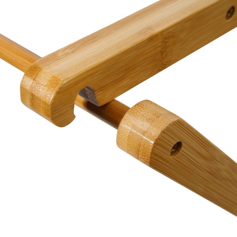 Gibson Home Foldable Bamboo Drying Rack for Clothes & Towels - 2-Tier Collapsible Laundry Drying Rack for Indoor & Outdoor Use