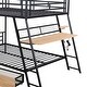 preview thumbnail 4 of 15, Full Size Metal Bunk Bed with Built-in Desk, Light and 2 Drawers