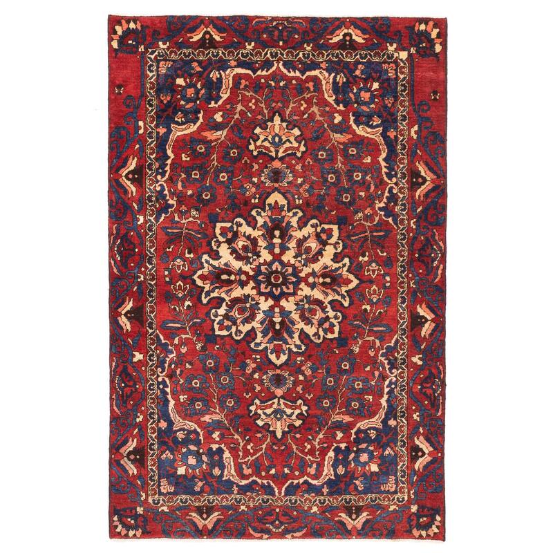 ECARPETGALLERY Hand-knotted Kayseri Vintage Red Wool Rug - 4'2 x 6'7