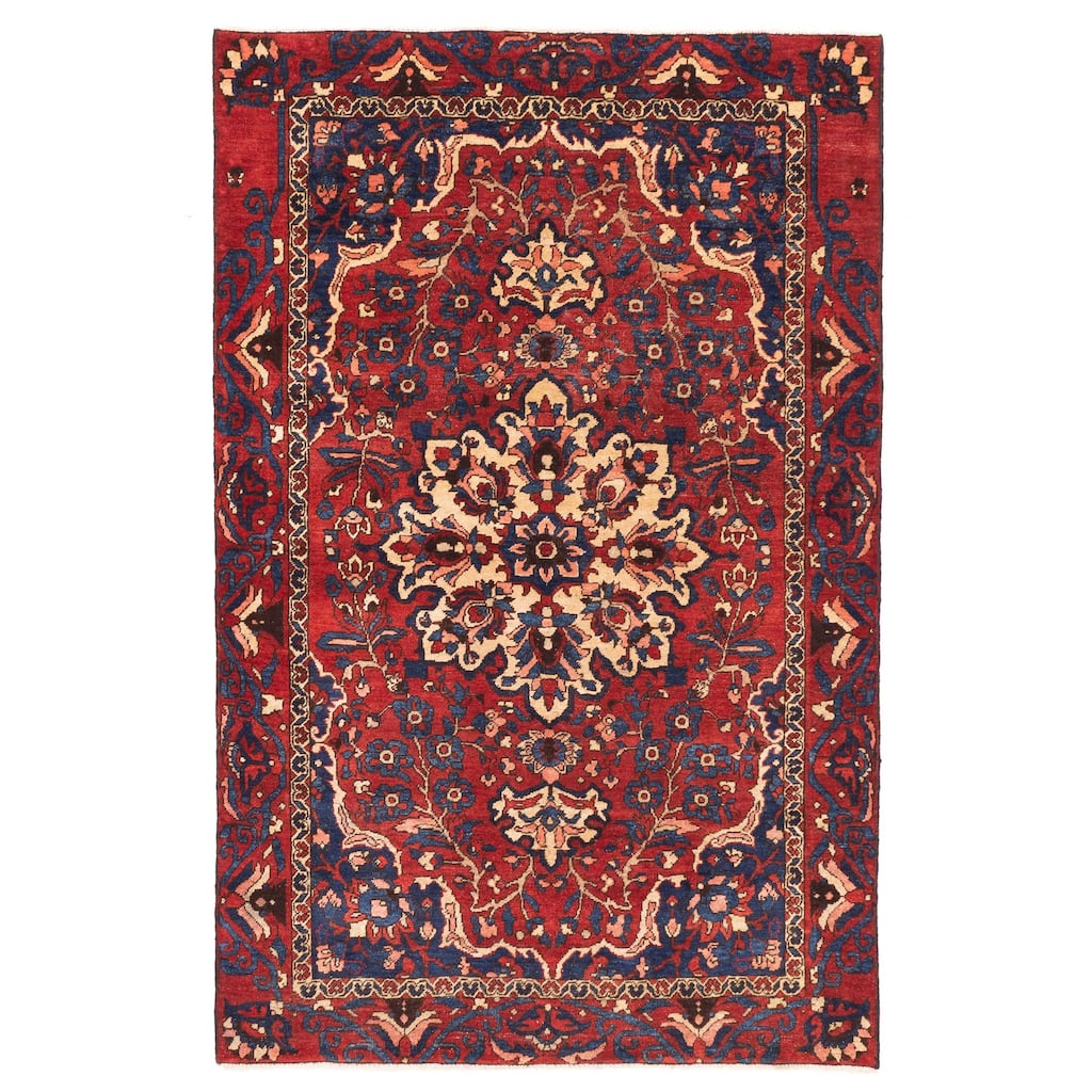 ECARPETGALLERY Hand-knotted Kayseri Vintage Red Wool Rug - 4'2 x 6'7