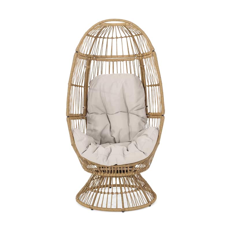 Pintan Outdoor Wicker Swivel Egg Chair by Christopher Knight Home