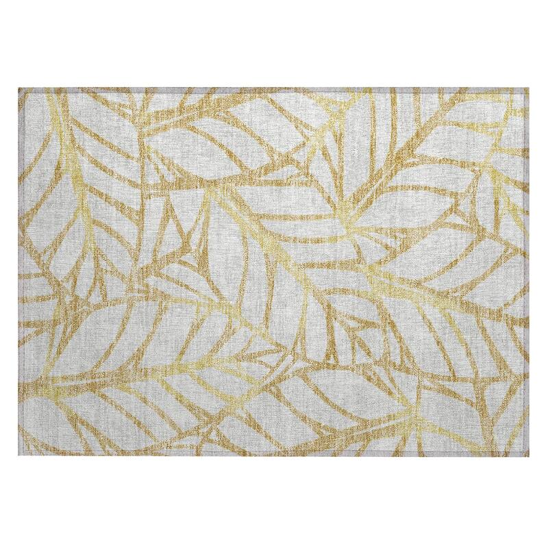 Machine Washable Indoor/ Outdoor Chantille Modern Palm Rug