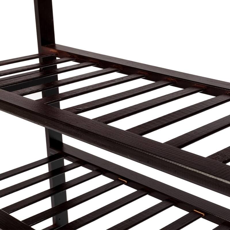 4-Tier Bamboo Shoe Rack Entryway Shoe Shelf Storage Organizer Brown
