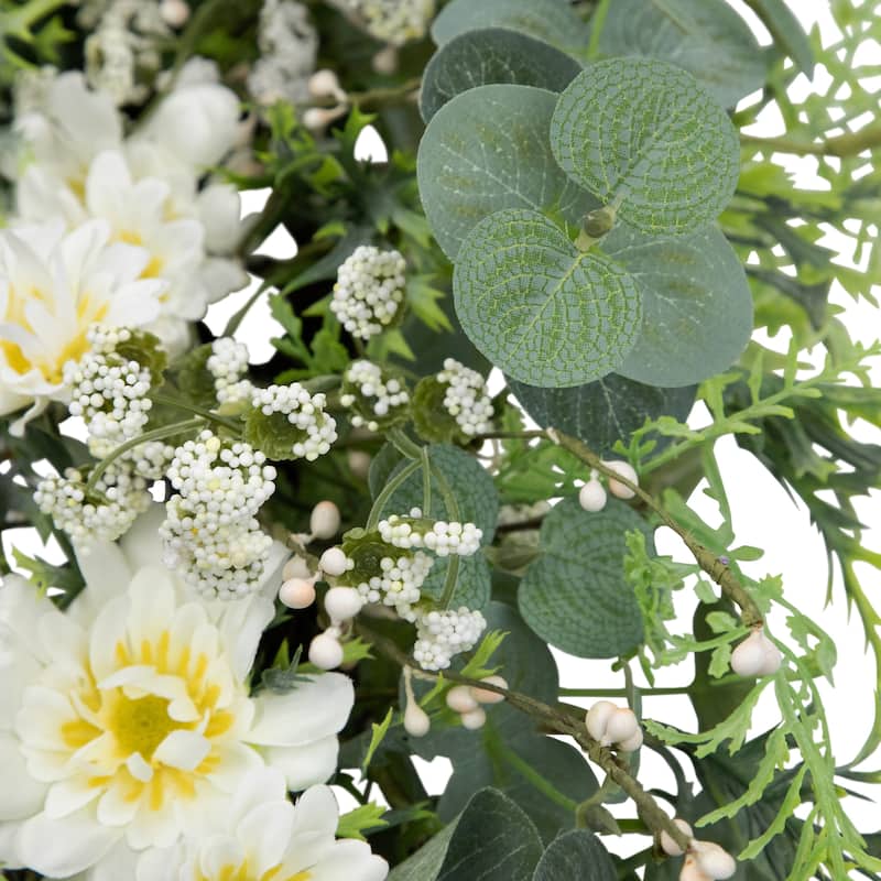 Fern and Eucalyptus Floral Spring Wreath - 24"