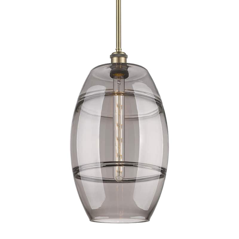Innovations Lighting 516-1S-19-10 Vaz Pendant Vaz 10" Wide Mini - Antique Brass / Light Smoke
