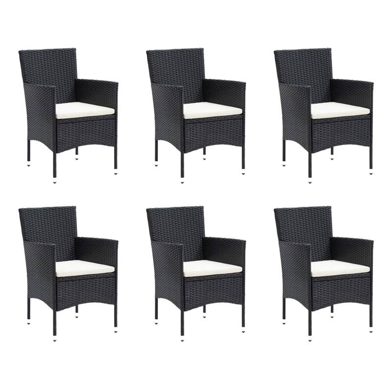 vidaXL Patio Dining Set with Cushions Poly Rattan
