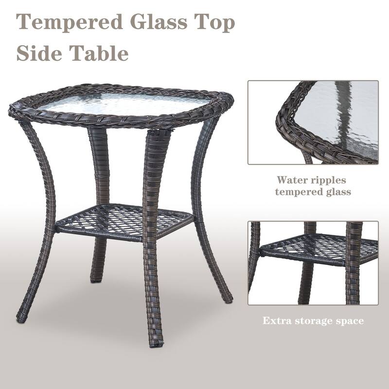 Pocassy Swivel Chairs Cofee Table with Cushion Glider Chair