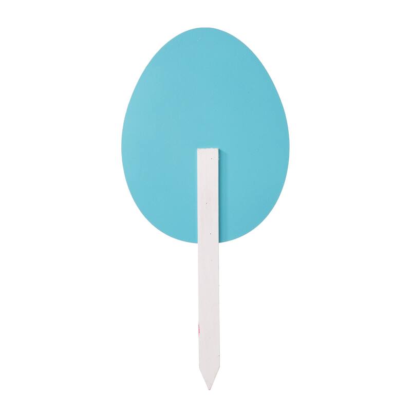 Glitzhome Set of 3 Easter Eggs Wooden Sign Yard Stakes
