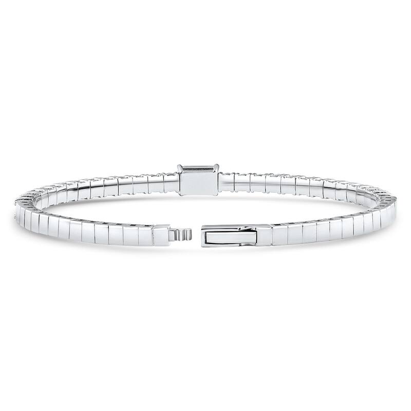 4 1/2Ct Diamond Bangle Emerald Solitaire Flexible Tennis Bracelet Lab Grown