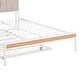 preview thumbnail 14 of 13, Metal Frame Platform Low Profile Queen Bed wTrundle, Headboard, White