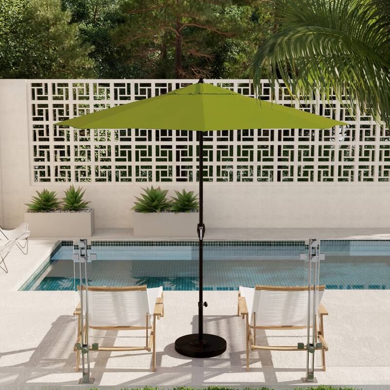 North Bend 9-foot Crank Open Auto-tilt Bronze Finish Patio Umbrella by Havenside Home (Base not included) - Ginko
