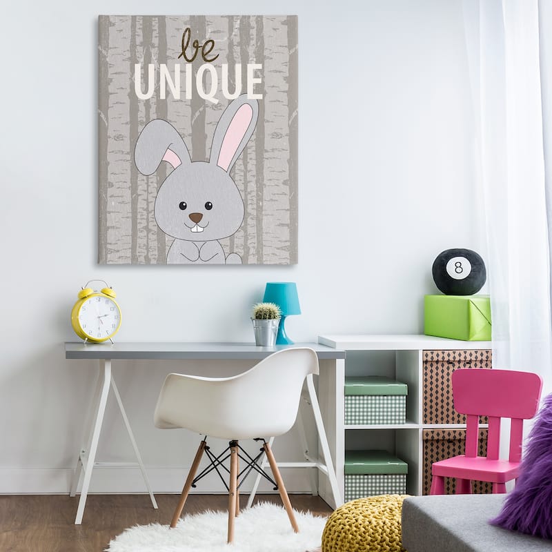 Stupell Be Unique Woodland Bunny Canvas Wall Art Design By Kim Allen