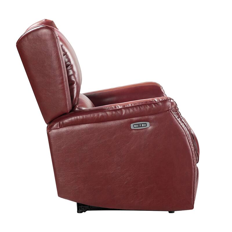 Eliseo Genuine Leather Power Recliner with USB Port and Wingback Design