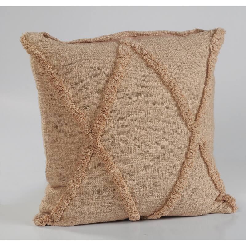 Sevita Solid Decorative Diamond Tufted Cotton Throw Pillow