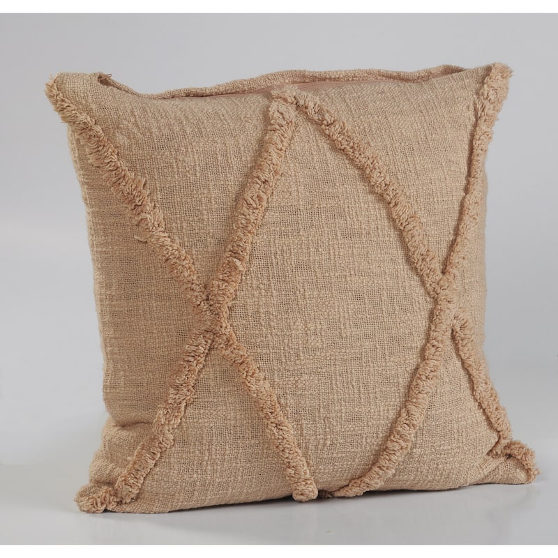 Sevita Shorline Natural Cotton Square Throw Pillow, Set of 2 or 4