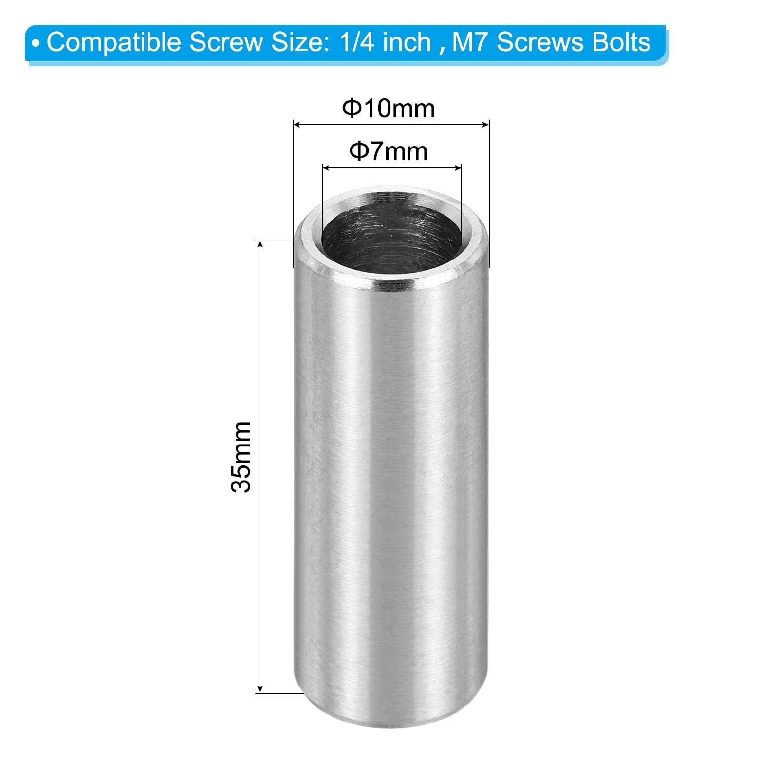 Stainless Steel Spacers, Metal Spacer Stainless Steel Stainless Steel Spacer Screw Standoff for Screws - Silver