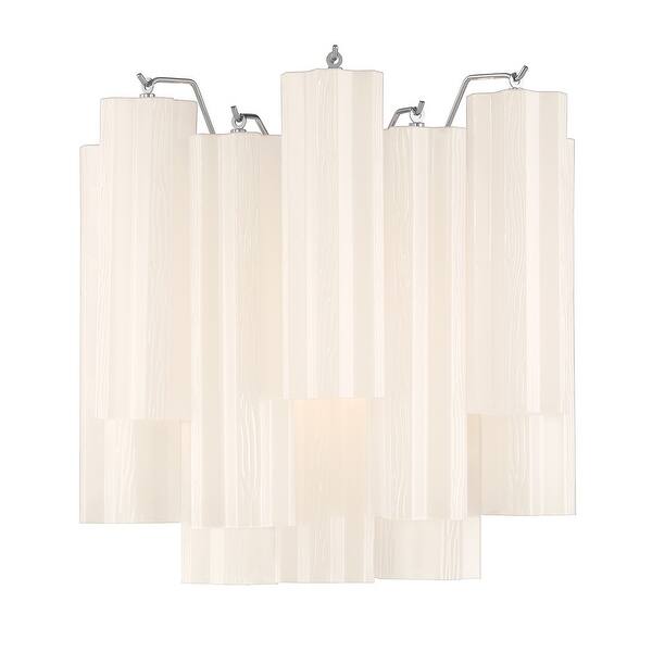 slide 2 of 10, Crystorama Lighting Group ADD-303-WH Addis 2 Light 15" Tall Wall Polished Chrome